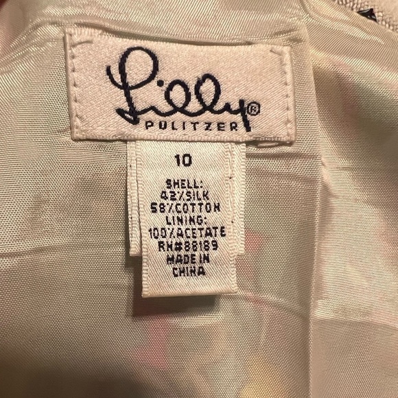 LILLY PULITZER VINTAGE SKIRT SZ.10 EUC, SILK & COTTON BLEND, FULLY LINED - Picture 3 of 8